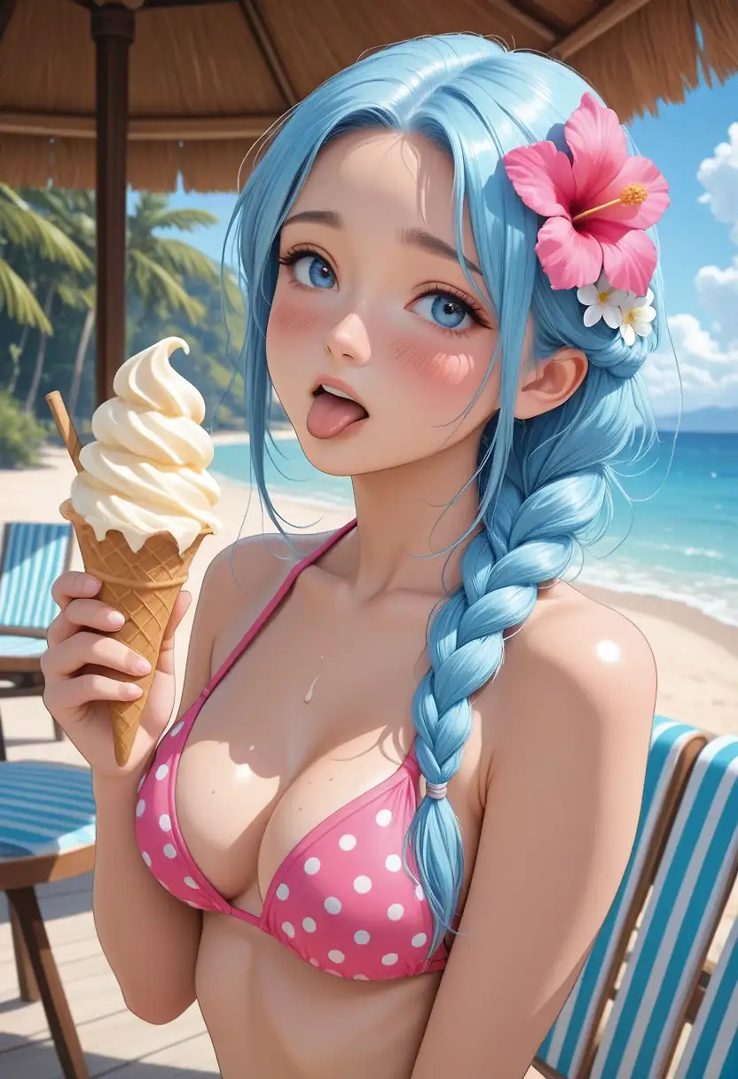AI art "Licking an ice cream"