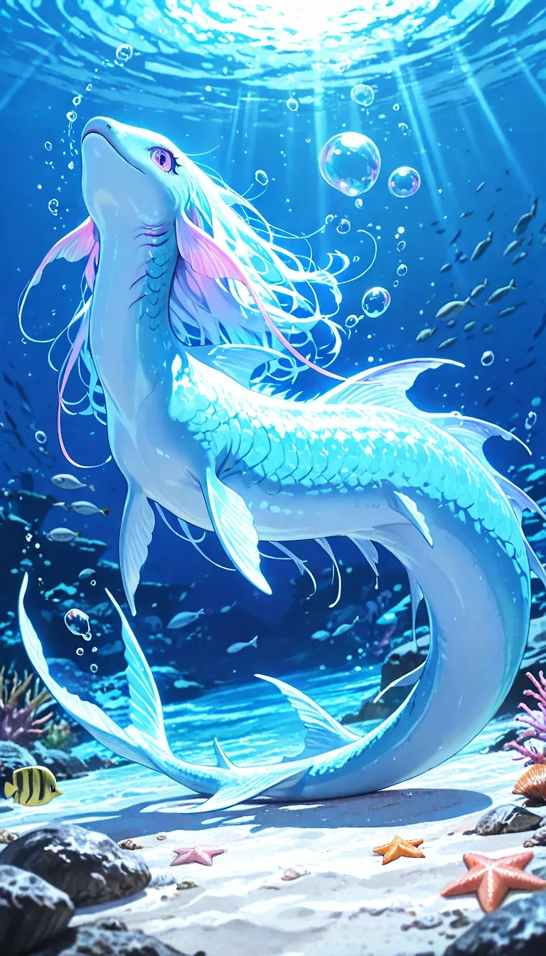 A touch of aquatic softness, light and darkness.