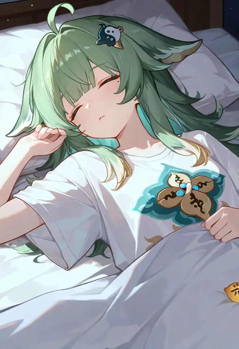 AI art 'Sleeping time' with user description 'This post make for doing quests.'