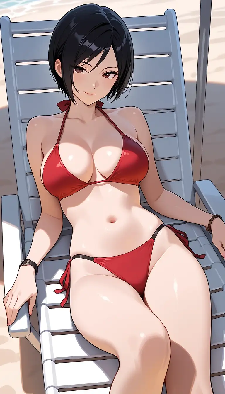 AI art "Ada Wong's Day at The Beach"