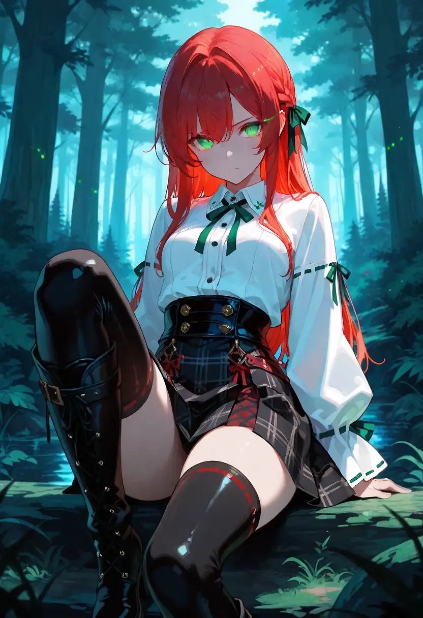 AI art "A witch hidden in the woods"