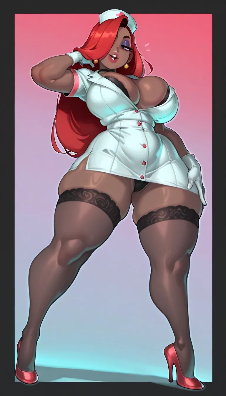 AI art "Race Swap Jessica Rabbit Nurse"