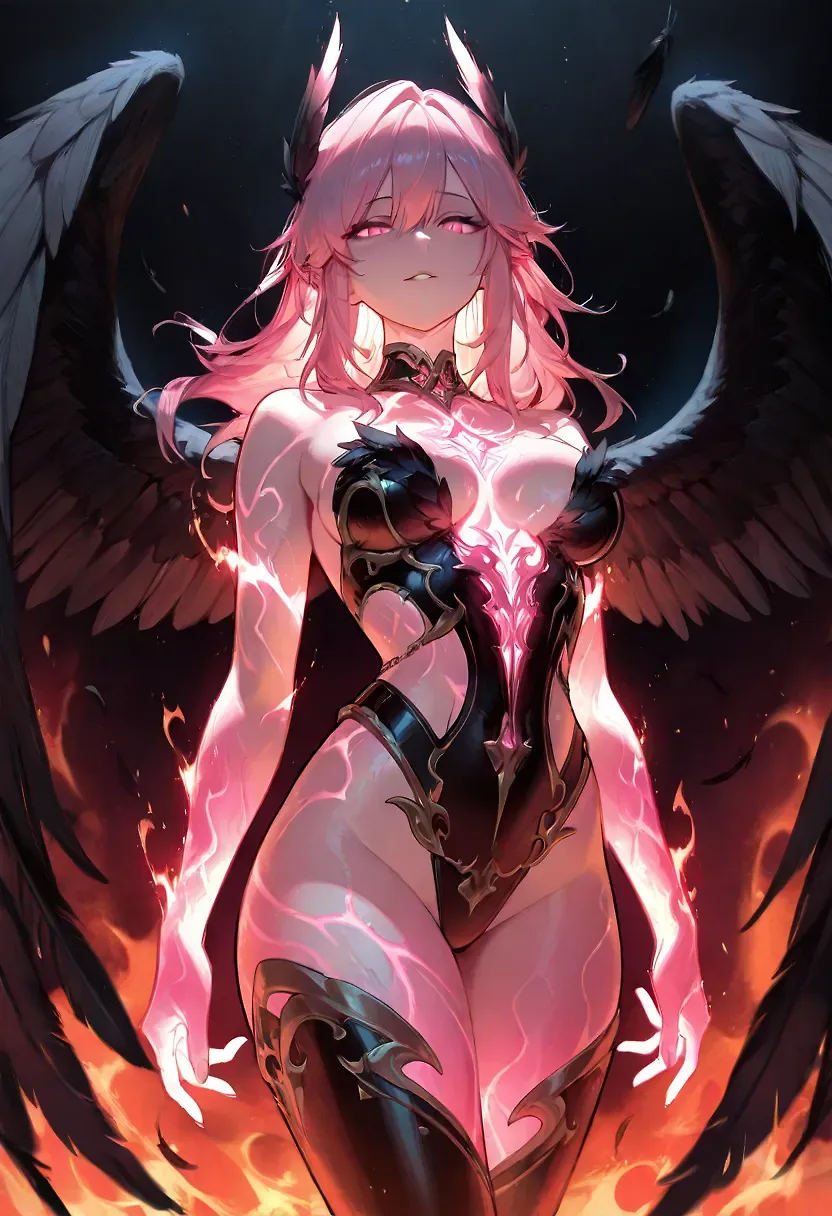 AI art "Lystoria, the Primordial Diety of Lust" with user description "Lystoria, long dormant, was released back into the world when Hera, jealous of her husband's affairs, sacrificed Eros and released the primordial deity. However, Lystoria cannot be tamed and would not bow to Hera's offers or demands. Instead, she spreads untapped lust across the world."