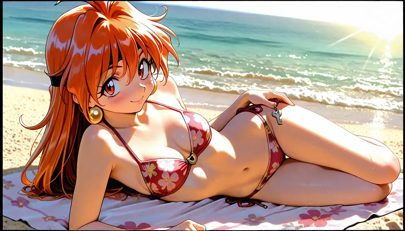 AI art "Lina at beach"