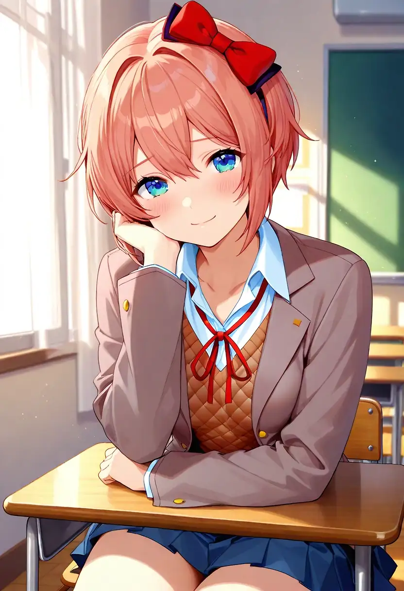 AI art 'Studying with Sayori'