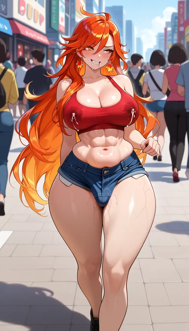 AI art "Hidden dildo masturbation in public"