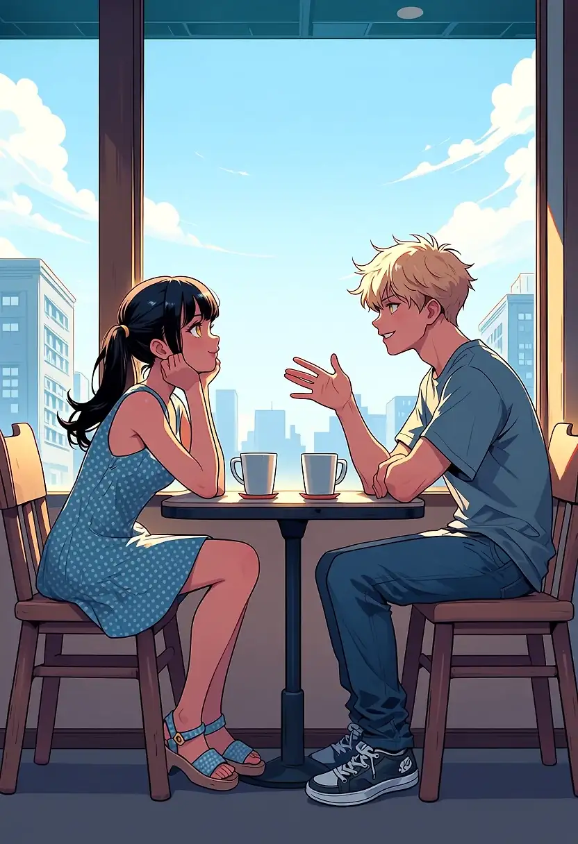 AI art 'Cafe date'