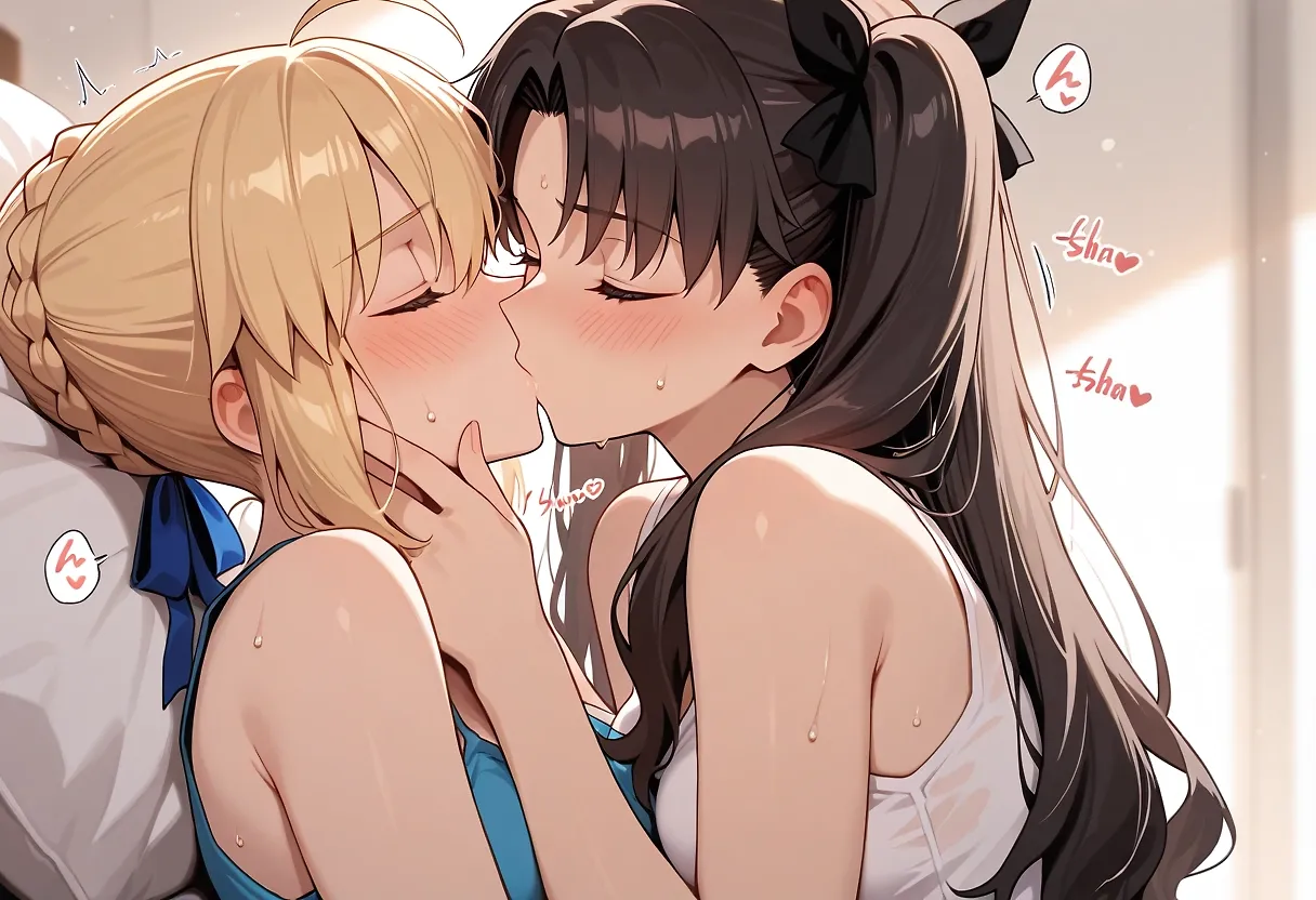 AI art "Artoria Pendragon (Saber) x Rin Tohsaka (Fate)"