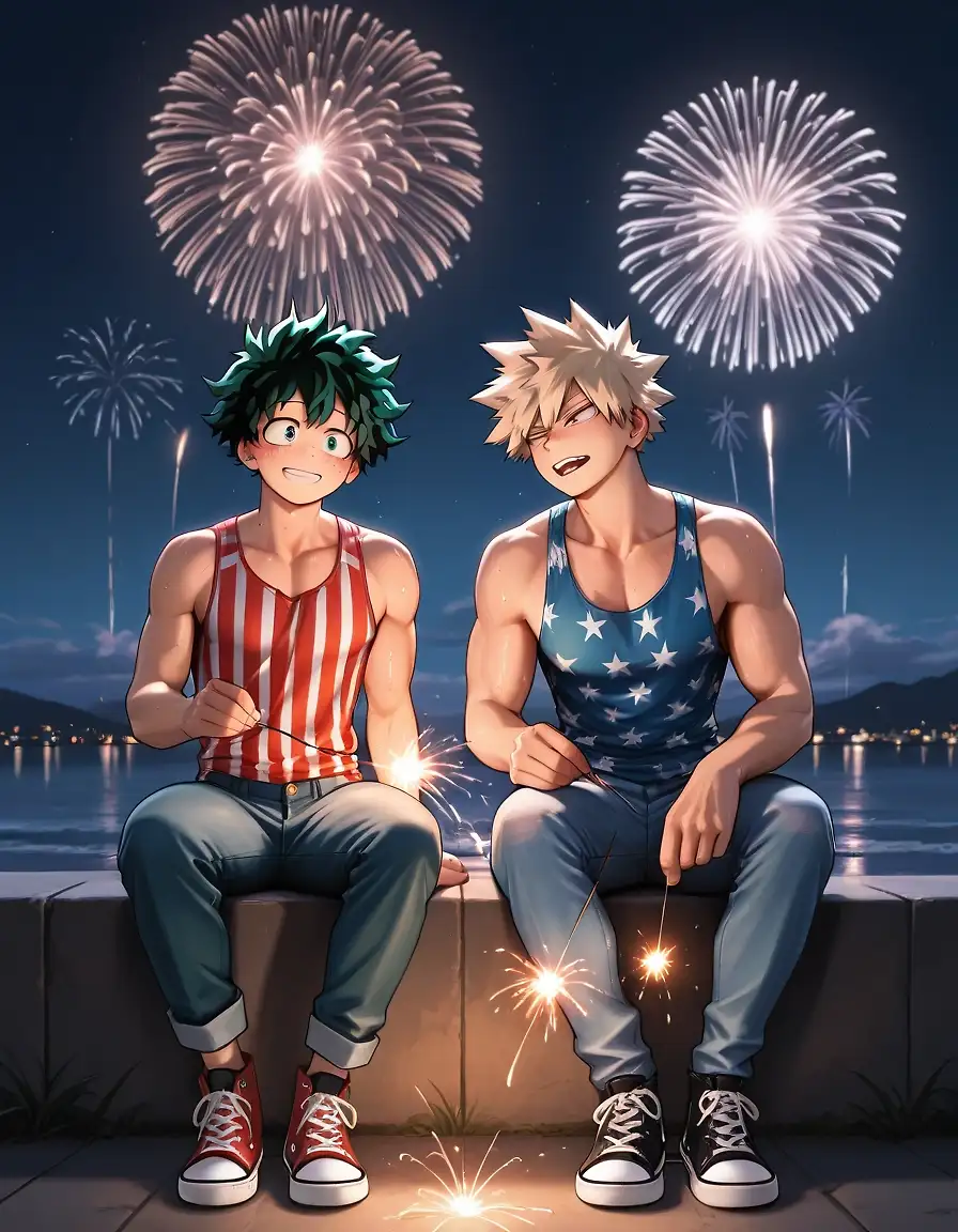 AI art 'Bakudeku 4th' with user description 'They gonna united states of smash later.'