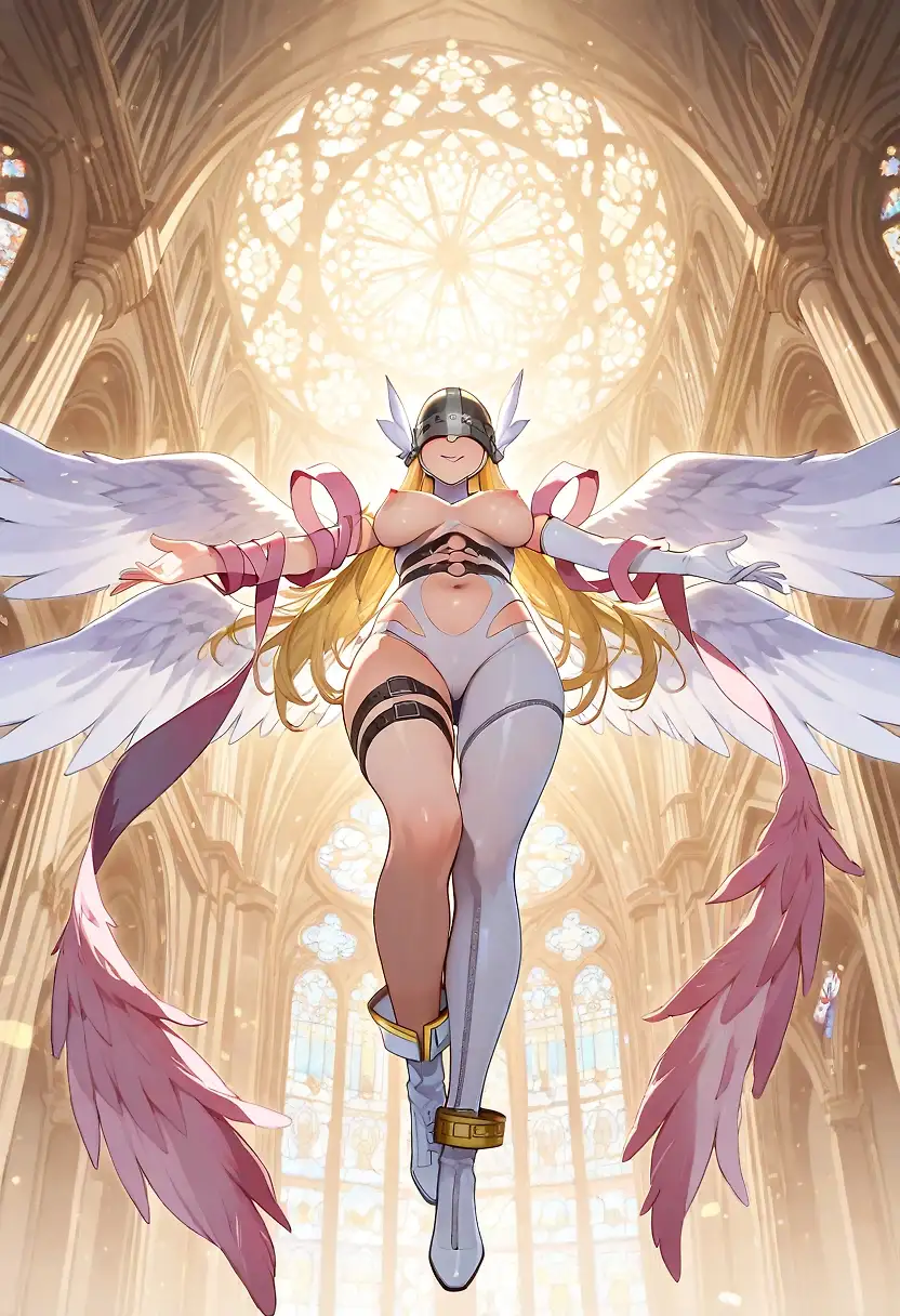 AI art "An Angewomon Descended Upon Me"