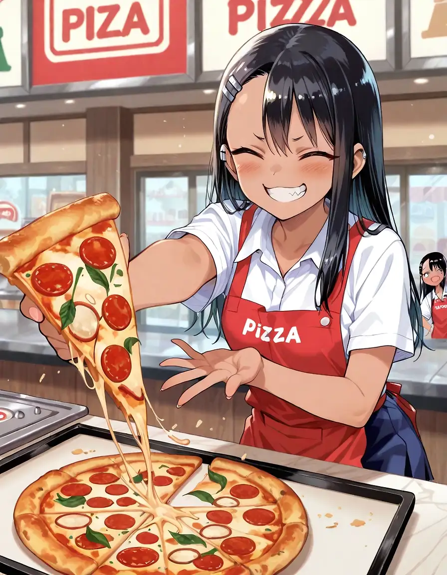 AI art "Nagatoro Pizza Shop"
