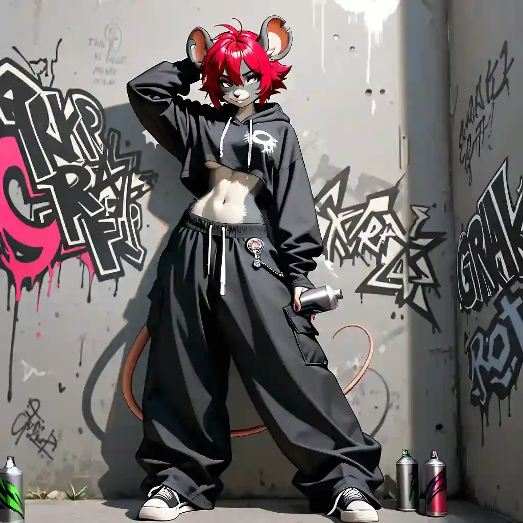 AI art 'Nara - the life of a street artist' with user description 'Nara likes to be on the streets and creates some art at walls. But sometimes she feels even more deeper longings. Like sucking dicks.'