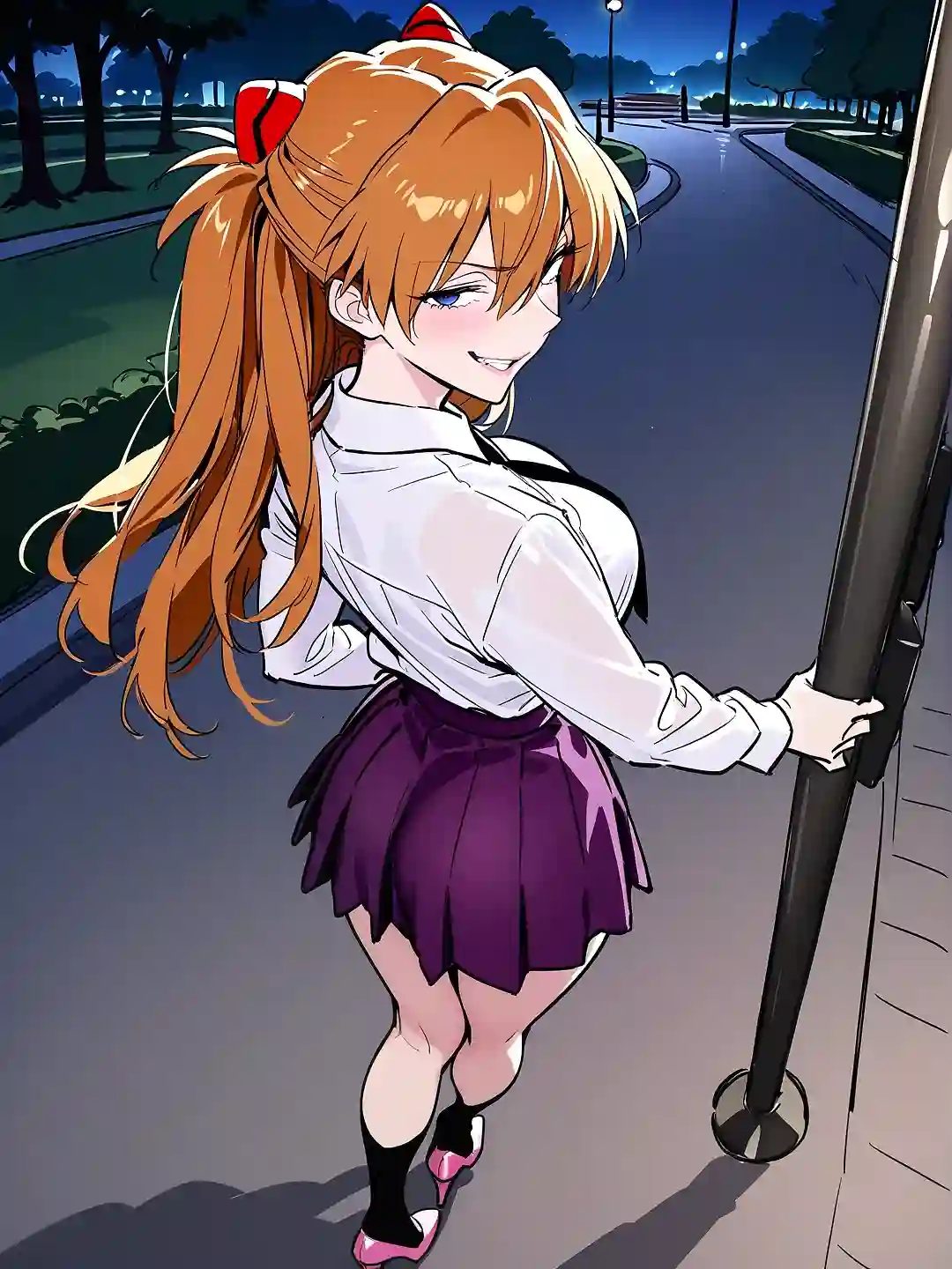 AI art 'Asuka Langley Night Time Walk'