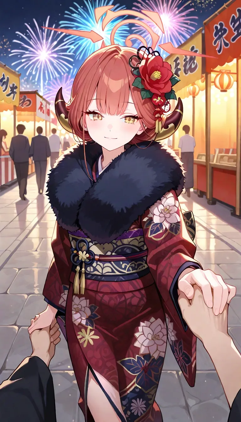 AI art "Fireworks festival with Aru"