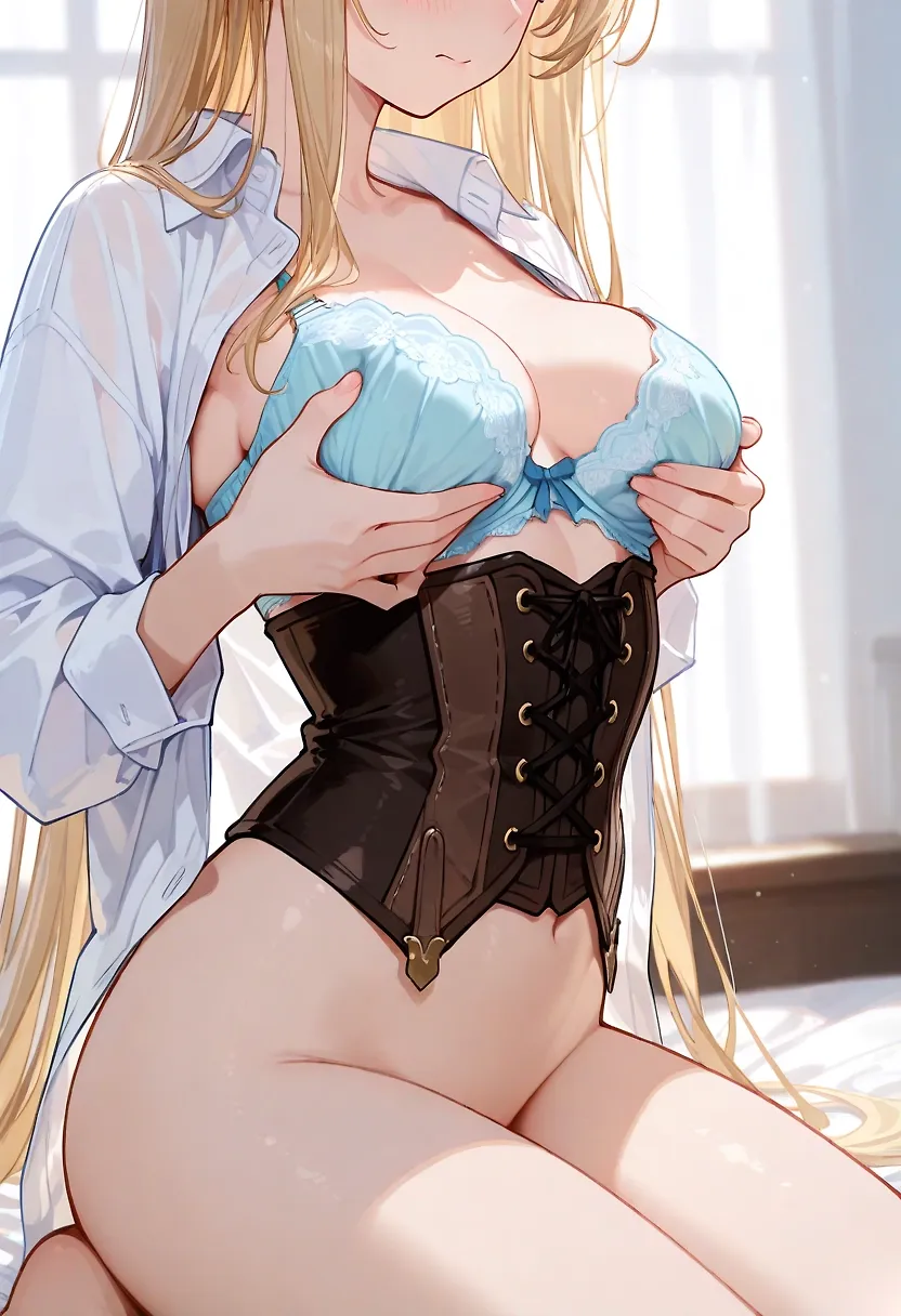 playing with her boobs