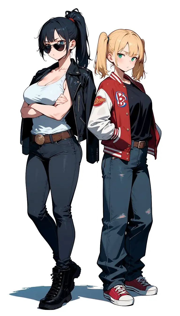 AI art 'A Question From Sam and Miki' with user description 'So, who is it?  Who do you love?

I would like thank both @a_casual_prompter and @terror2 for sharing the knowledge on generating readable text'