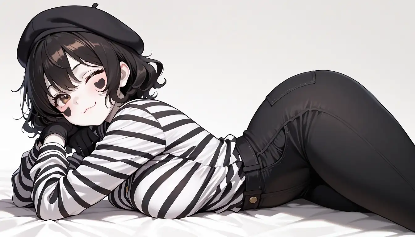 AI art 'Introducing Pip the Mime!' with user description 'Y’all like mimes?
No lie, I may be in love. I just got the sudden urge to make a mime OC, and here she is. She’s very simple, but I think she’s a real cutie. Also, I haven’t seen any mime girls on here, so I figured why not!'