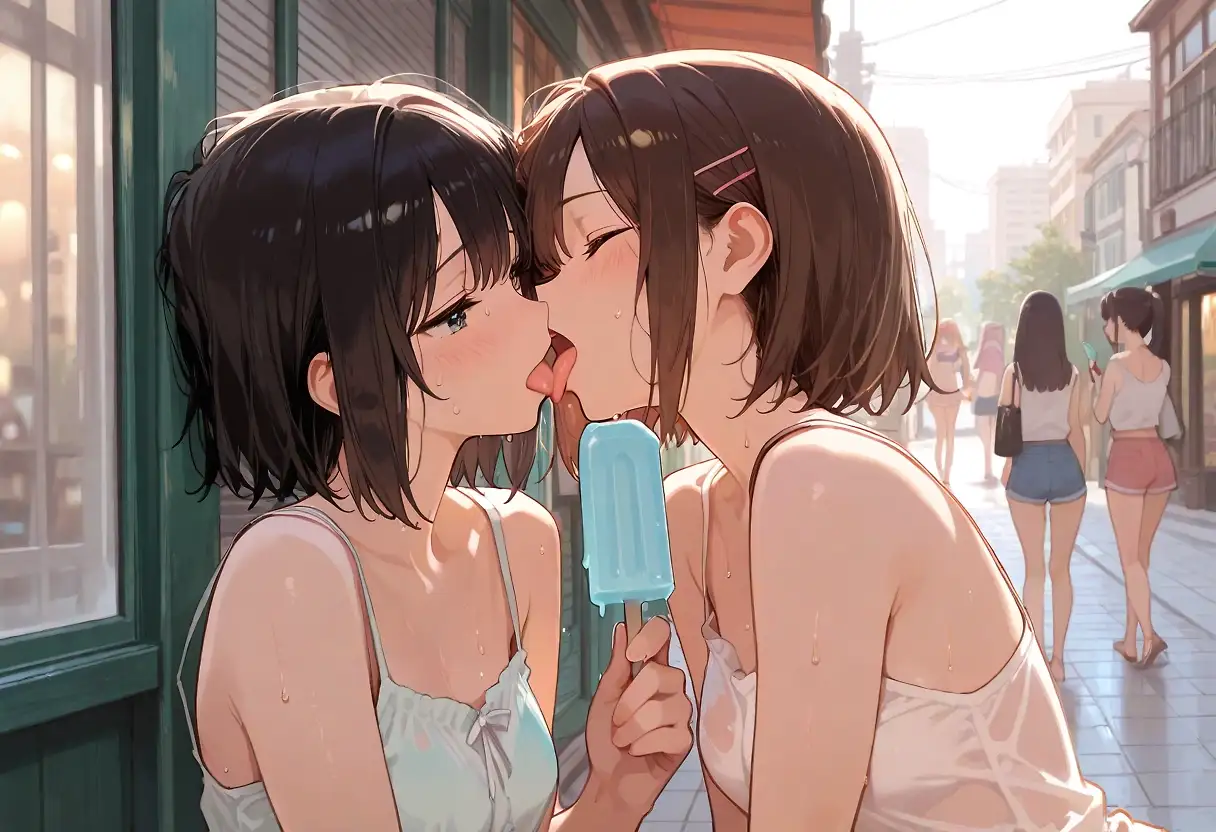 AI art "Eat ice cream. (Of course, naked)"