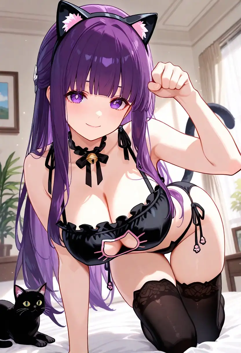 AI art 'Fern cat lingerie'