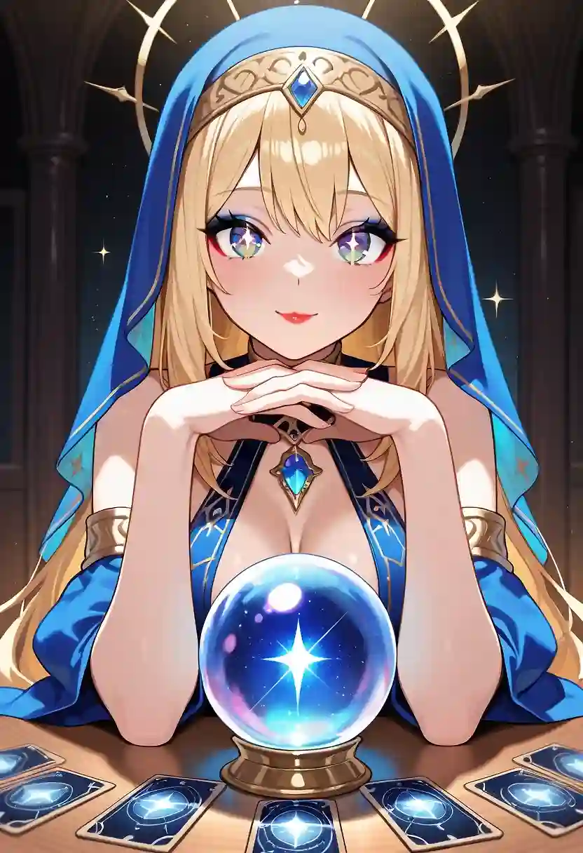 AI art 'Want to know your fortune?' with user description 'Shall we find out together?  💙'