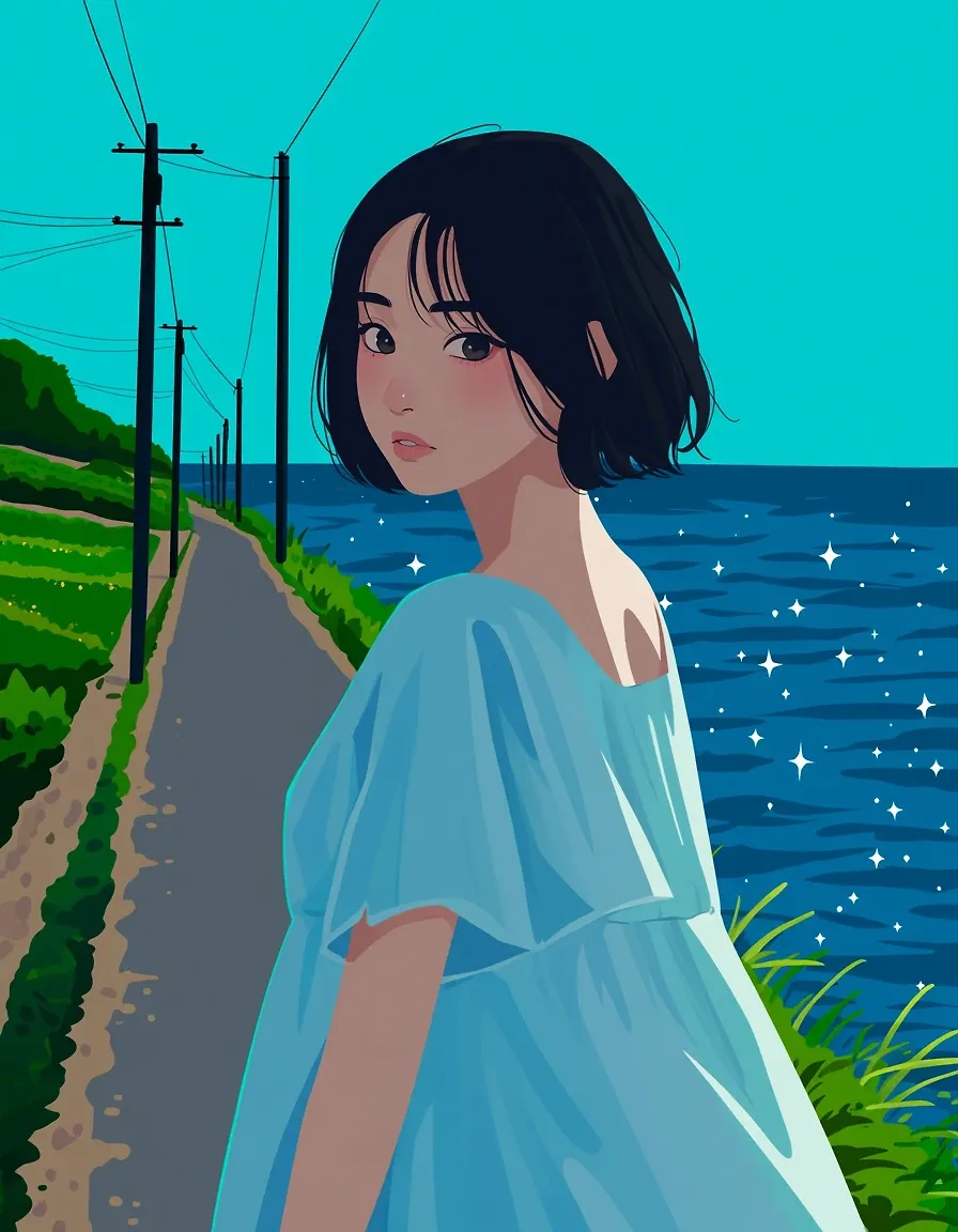 Walking along the seaside