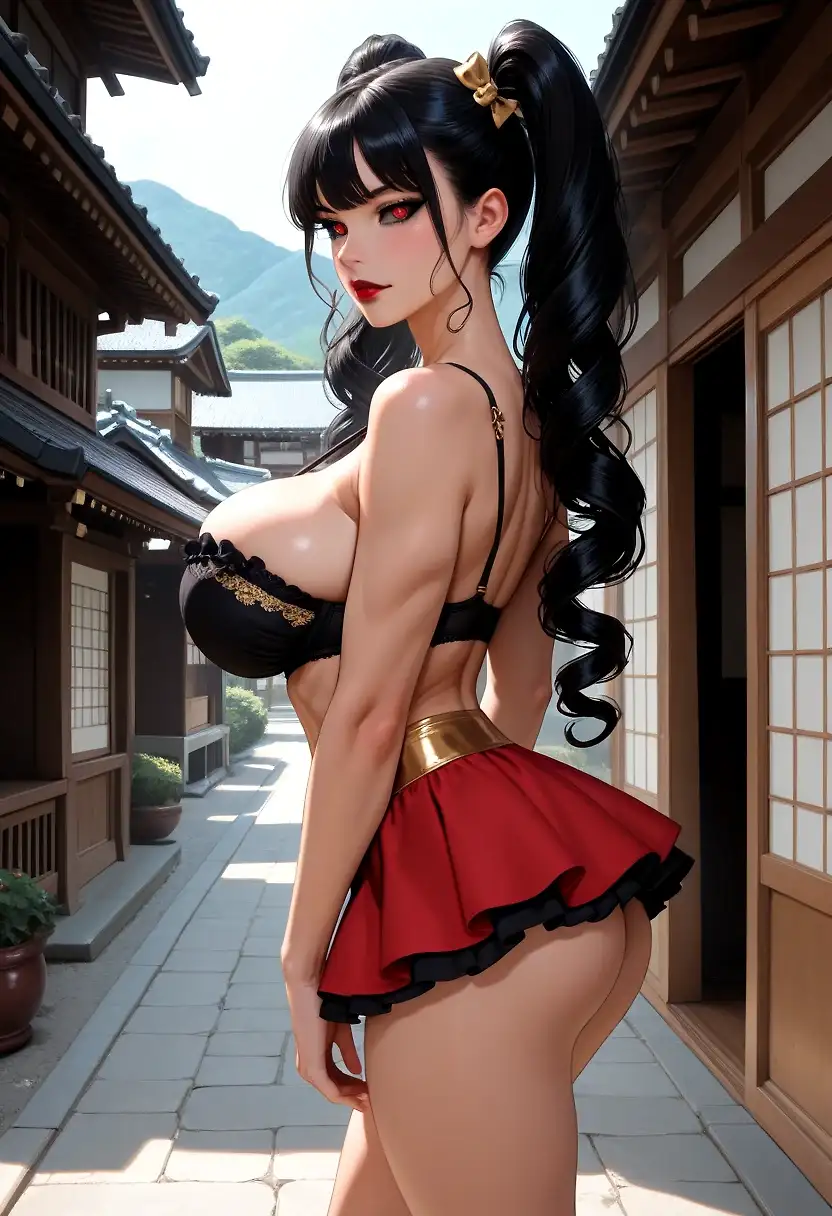 AI art 'DemonSlayer BloodMoon Arc Tanjirou Final' with user description 'Reaching her final form, she is dispatched to the nearest demonslayer core town to find her first victim.

* i had to change the model as the art was degrading a bit.*'