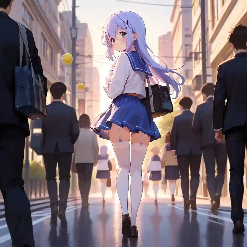 AI art "school shortcut gone wrong (Kafuu Chino)"