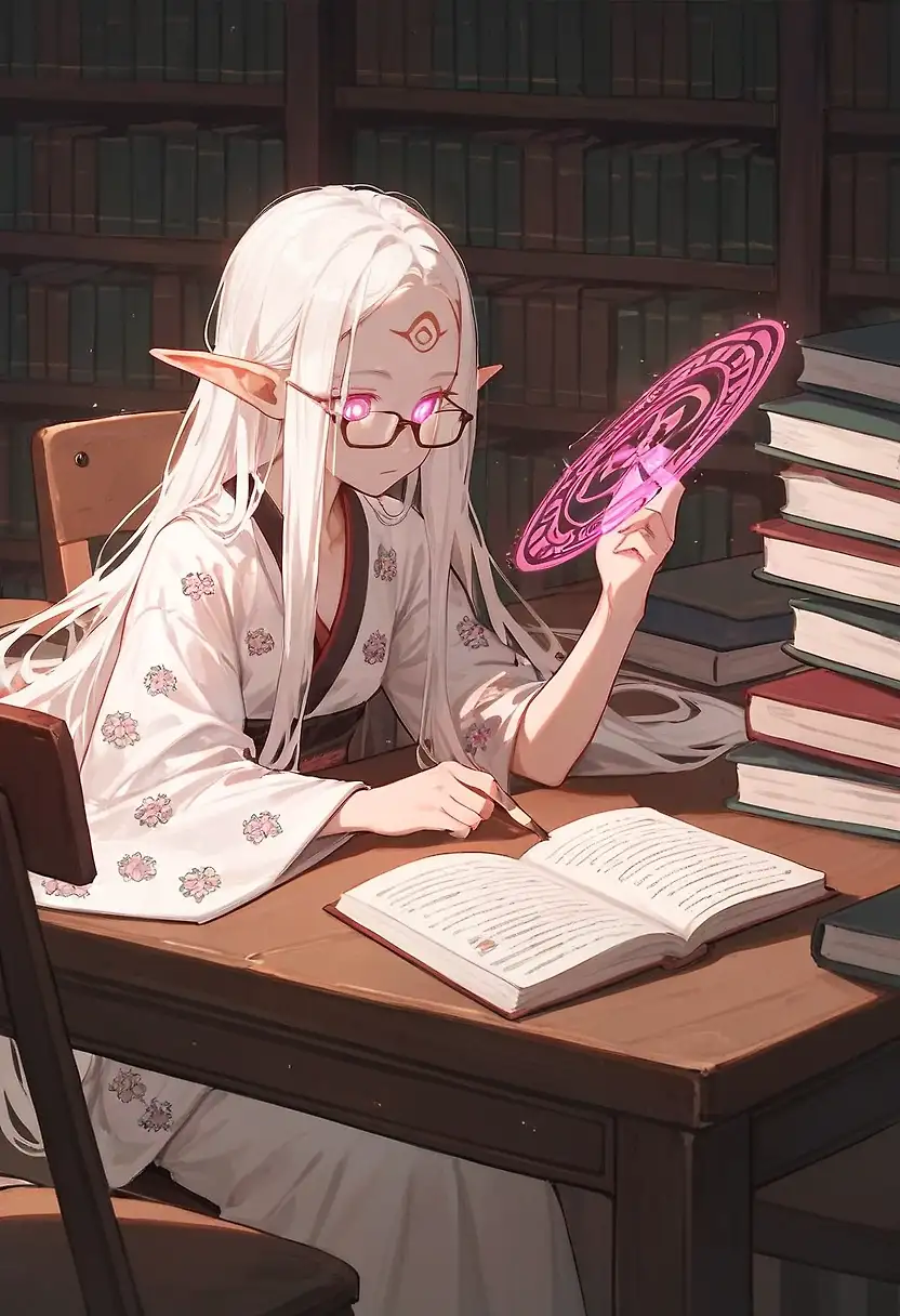 AI art "Elf scholar"