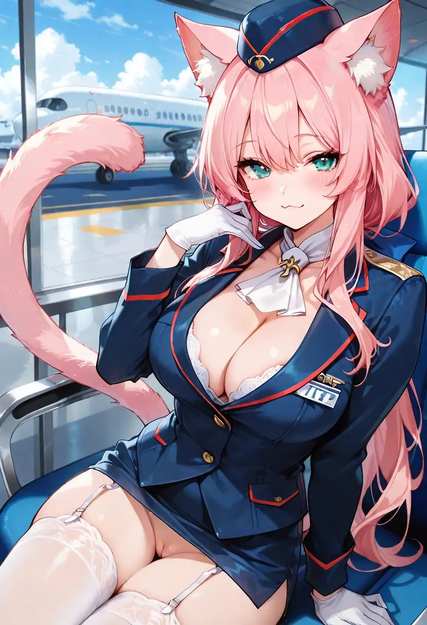 AI art "Flight CATtendant"