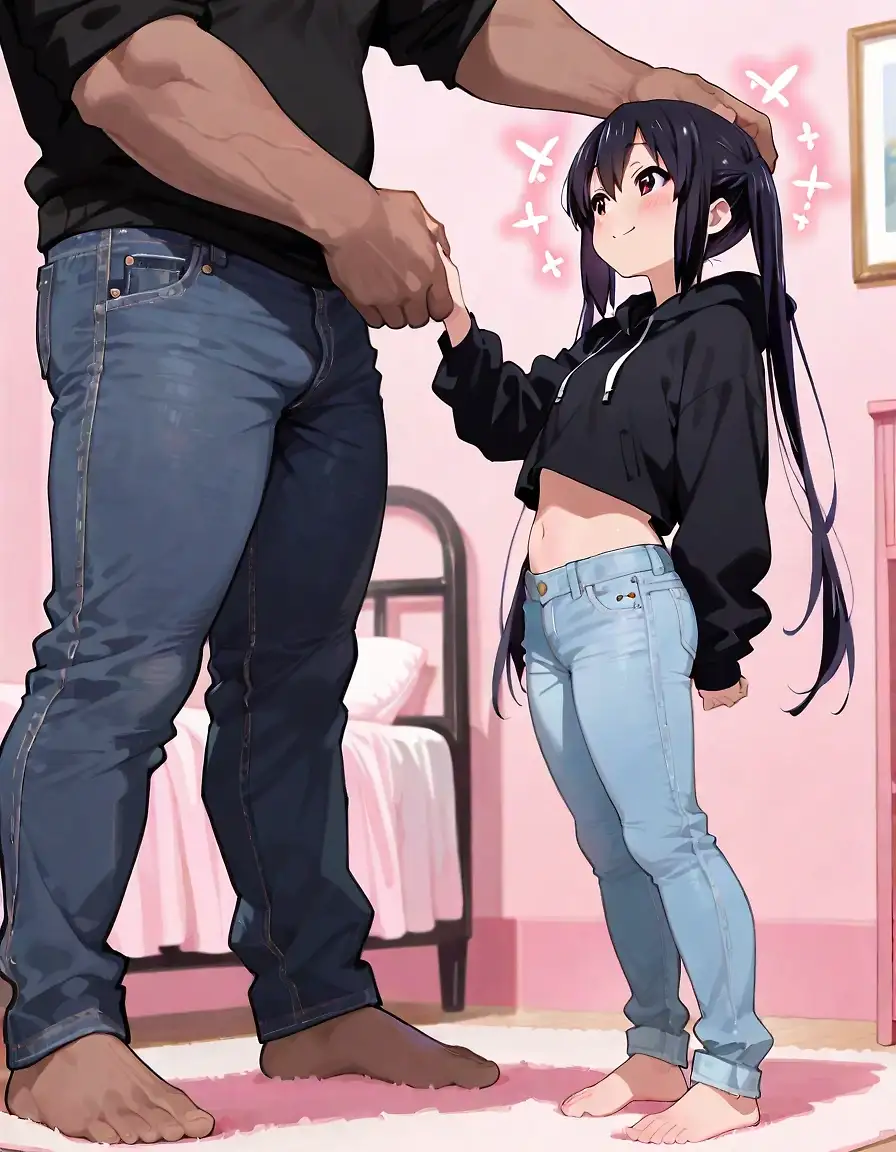 AI art 'Azusa New BoyFriend' with user description 'She have 1,40.. he is 2,14..'