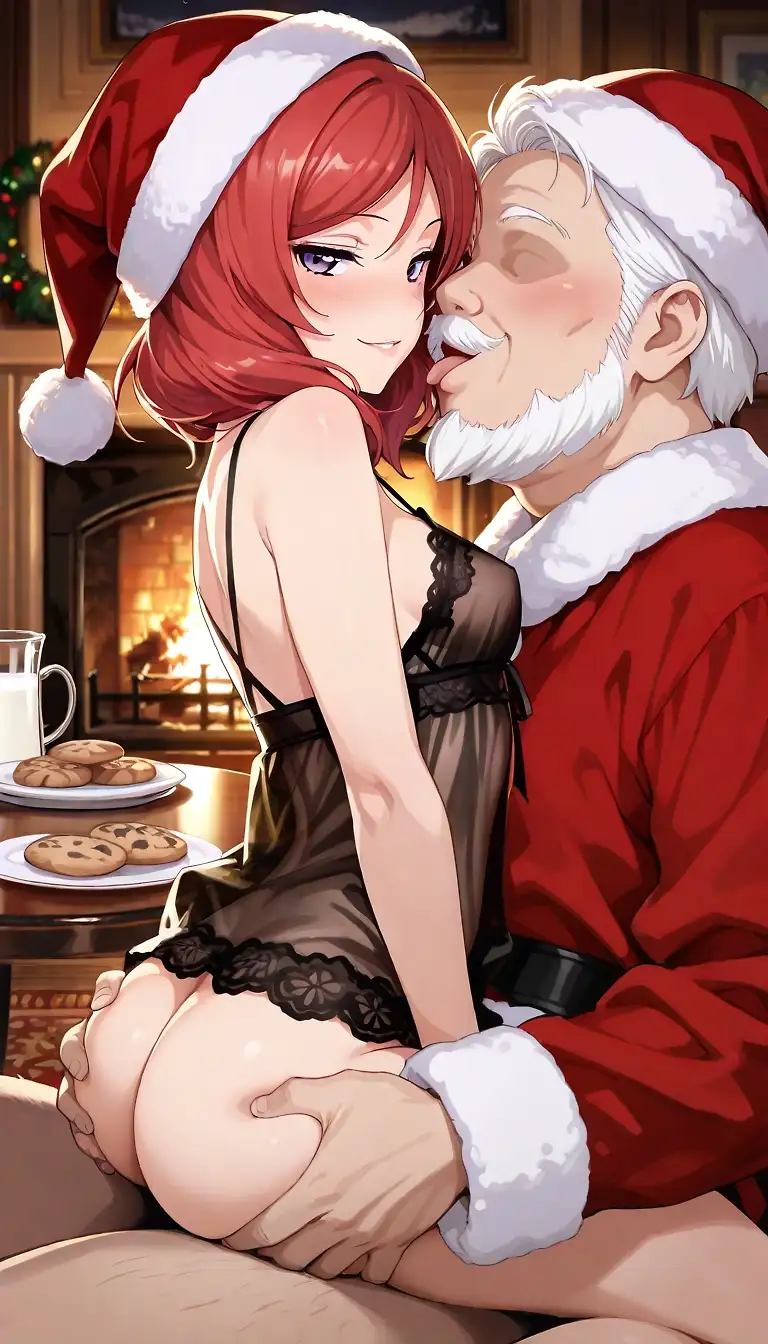 AI art "Maki loves Santa a bit too much"