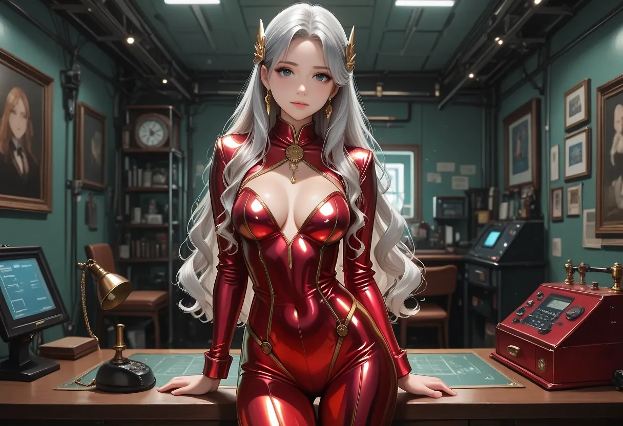 Red metal suit