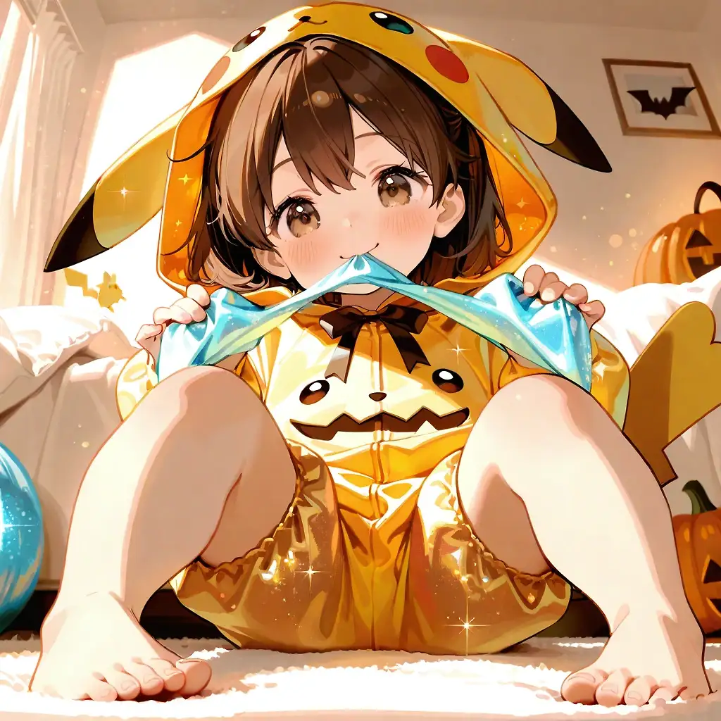 AI art 'How fast they grow' with user description '**Okazaki Ushio & the Shattered Pikachu Dream**

Ushio was 23, still the same bright-eyed Pokémon obsessive she had been since birth. Her first boyfriend, Haruto, was exactly the same kind of die-hard fan. They had met six months earlier at a regional VGC tournament, bonding instantly over team spreadsheets, obscure rulings, and childhood stories of crying over fainted Pikachus. He was her first real boyfriend, and their relationship felt like destiny — two trainers who had finally found their perfect partner.

One quiet evening at her house, after grinding battles on Showdown, nostalgia hit Ushio hard.  
“Hey… wanna see something super embarrassing but cute?” she asked, cheeks flushing as she pulled out the thick, well-worn Halloween photo album.

They sat close on the couch while she flipped through it page by page. Every Halloween from age 3 to 15: little Ushio as Pikachu. Chubby toddler in a yellow onesie with a lightning-bolt tail. Gap-toothed grin with handmade ears at 6. Awkward middle-school photos in a slightly too-small costume at 12. Even at 15 she was still proudly rocking the full look — ears, red cheeks, tail and all.

Haruto smiled warmly the whole time, gently squeezing her hand.  
“Ushio, you’re the cutest thing alive. You’ve literally been Pikachu since birth. These are adorable.” He laughed softly at a dramatic pose with plastic Poké Balls. “I would’ve been your Ash any day.”

She beamed, heart full. “I still have the costume, you know. The one from when I was 15. It still fits… kinda. Want to see it?”

“Yeah! Obviously,” he said, eyes lighting up.

“Okay, wait here!” Ushio hopped up and disappeared toward the basement. But after almost ten minutes, she didn’t just bring it back — she returned wearing it.

The yellow fabric hugged her 23-year-old body tightly now, the skirt shorter than memory, the top stretched across her chest. The ears sat crooked on her head, the tail swayed behind her as she struck a playful pose in the doorway, smiling shyly. “Ta-da! Still got it…”

Haruto’s face lit up for a split second — then he remembered why she had left the room. While waiting, curiosity had gotten the better of him. He had wandered to her wardrobe, poking through Pokémon merch, and found a smaller, newer album tucked away. The cover, in her handwriting: **“Best Halloweens Ever 🎃”**

He had opened it.

The photos destroyed him.

Ushio at 18, in that same Pikachu costume, on her knees surrounded by four VGC players he recognized immediately. Mouth full, eyes looking up with the same sparkle she gave him after winning a match. Cum on the yellow fabric. Next shots: bent over, tail flipped up, getting fucked hard from behind while sucking another. Anal. Vaginal. Double and triple penetration. Pages of it. Different Halloweens — 19, 20, 21, 22. Always the Pikachu costume. Always gangbanged by guys from the circuit. Airtight. Covered in cum. Smiling and laughing in every frame.

Haruto was still holding the open album when she stepped into the room in the costume.

The silence was suffocating.

Ushio’s smile faded the instant she saw what he was looking at. “Haruto…?”

“What the fuck is this, Ushio?” His voice was low at first, shaking. He turned a page, showing her a photo of herself at 22, legs spread, three cocks inside her at once while wearing the exact same ears and tail she had on right now. “These are the same guys I’ve battled. You’ve been their Pikachu whore for years.”

Tears instantly filled her eyes. She clutched the hem of the tight costume, looking small and broken. “Haruto, please… those were just stupid Halloween parties. I was drunk every time. Really drunk. It didn’t mean anything, I swear—”

“Drunk?” His voice cracked with disgust as he stood up, slamming the album shut. “You were drunk at 18, 19, 20, 21, and 22? You did this year after year after year in the same fucking costume? The one you just put on for me? The one you showed me from when you were a kid?”

She started crying, shoulders shaking. “I… I was young and stupid and everyone was drinking and it just… happened. But that’s not who I am with you. I really like you, Haruto. Pokémon is our thing. Please…”

He stepped back when she reached for him, eyes burning with betrayal.  
“I thought you were pure. I thought we had something real. And you turned our entire world — Pikachu, Halloween, everything — into this gangbang porn show with the same crowd I compete against. I don’t date whores.”

Ushio crumpled, sliding down to sit on the edge of her bed in the ill-fitting Pikachu costume, tears streaming down her face, red cheek circles smudged. The ears drooped as she sobbed quietly. “But I really liked you”
Haruto grabbed his jacket, voice cold and final.  
“We’re done. Delete my number. Keep the costume. Maybe your VGC friends will want another round.”
He walked out without looking back. The door slammed.

Ushio stayed there alone in her room, still wearing the yellow Pikachu outfit and crying'