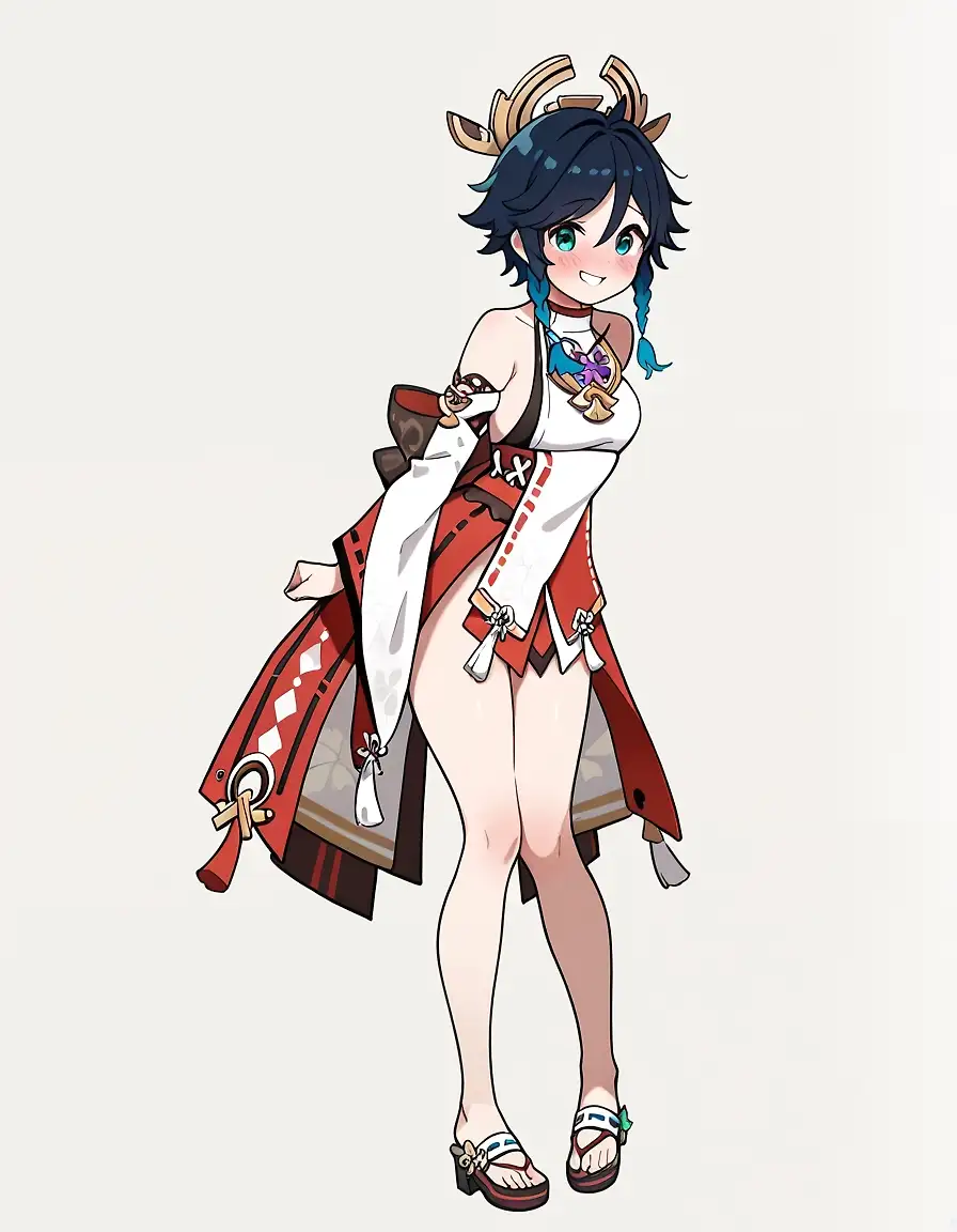 AI art 'Venti wearing miko's clothes'