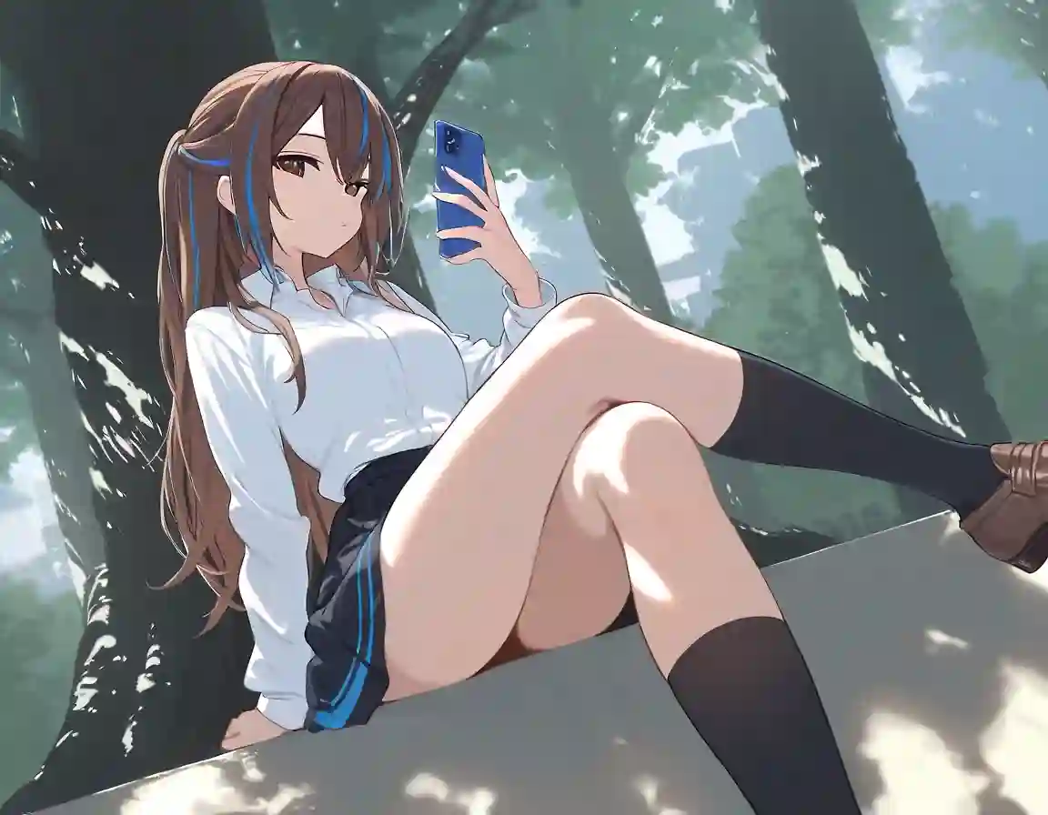 AI art "Girl with phone"