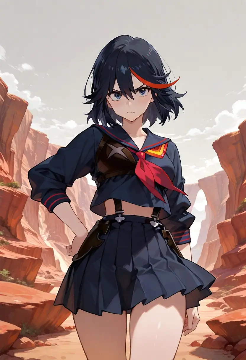 AI art "Matoi Ryouko reveals her power!"