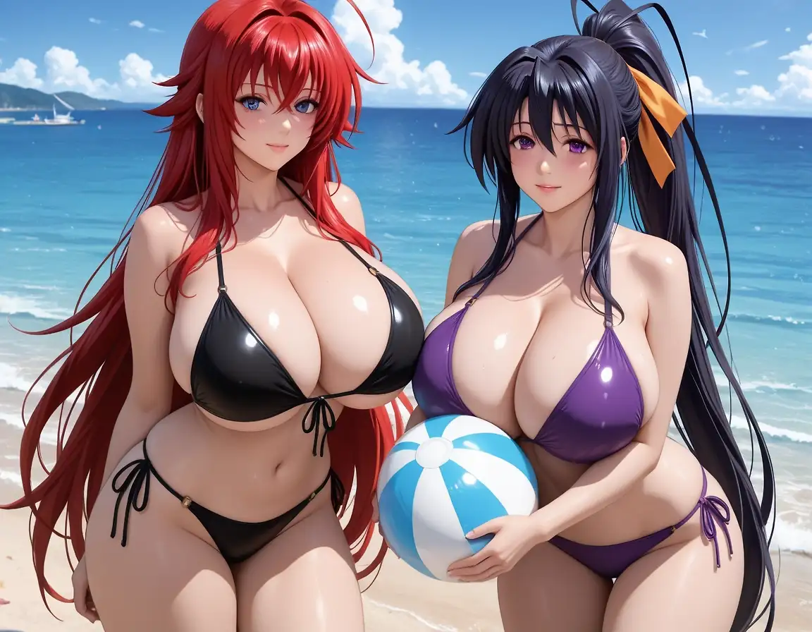 AI art 'rias and akeno'