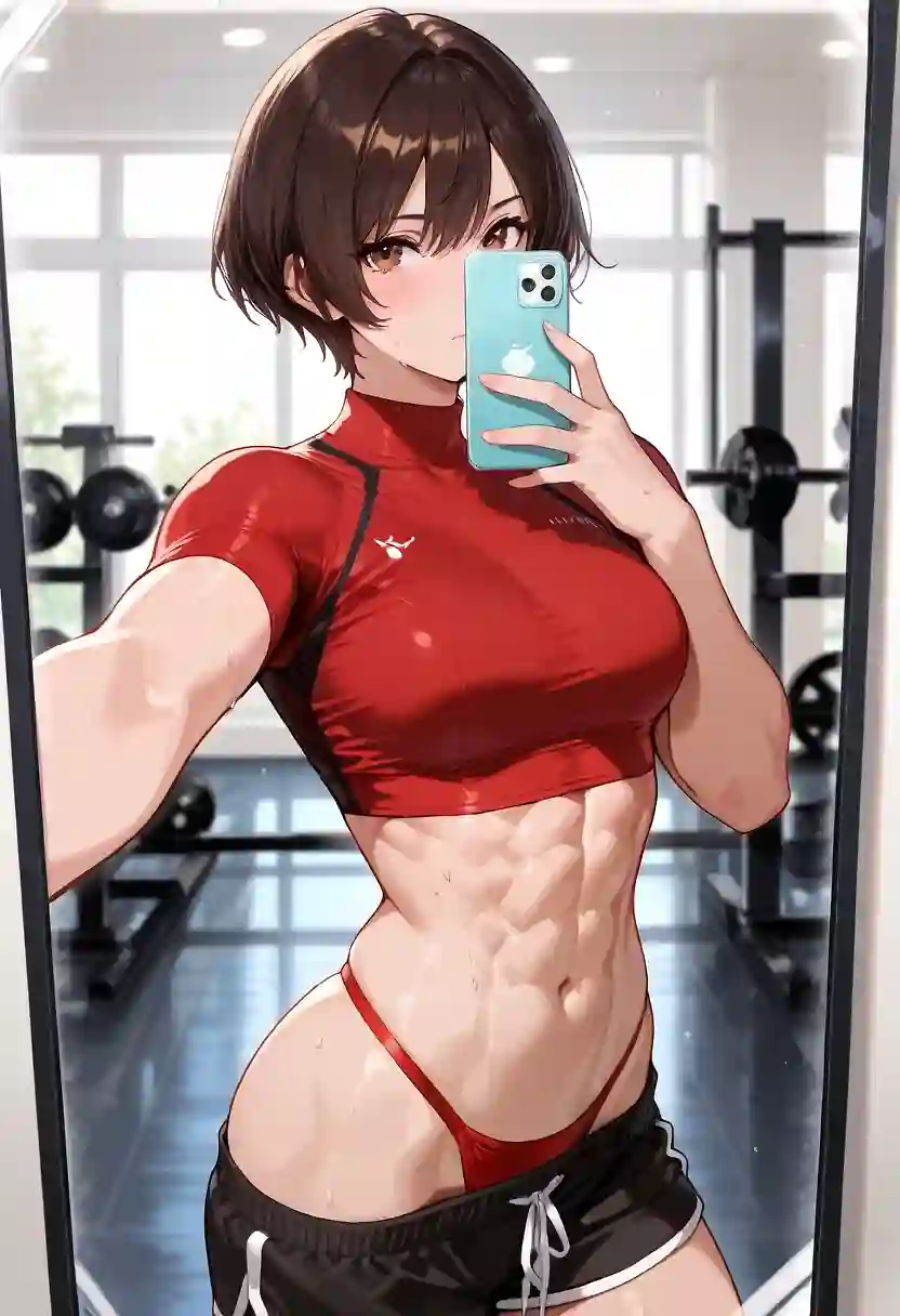 AI art 'Tomboy girl in the gym'