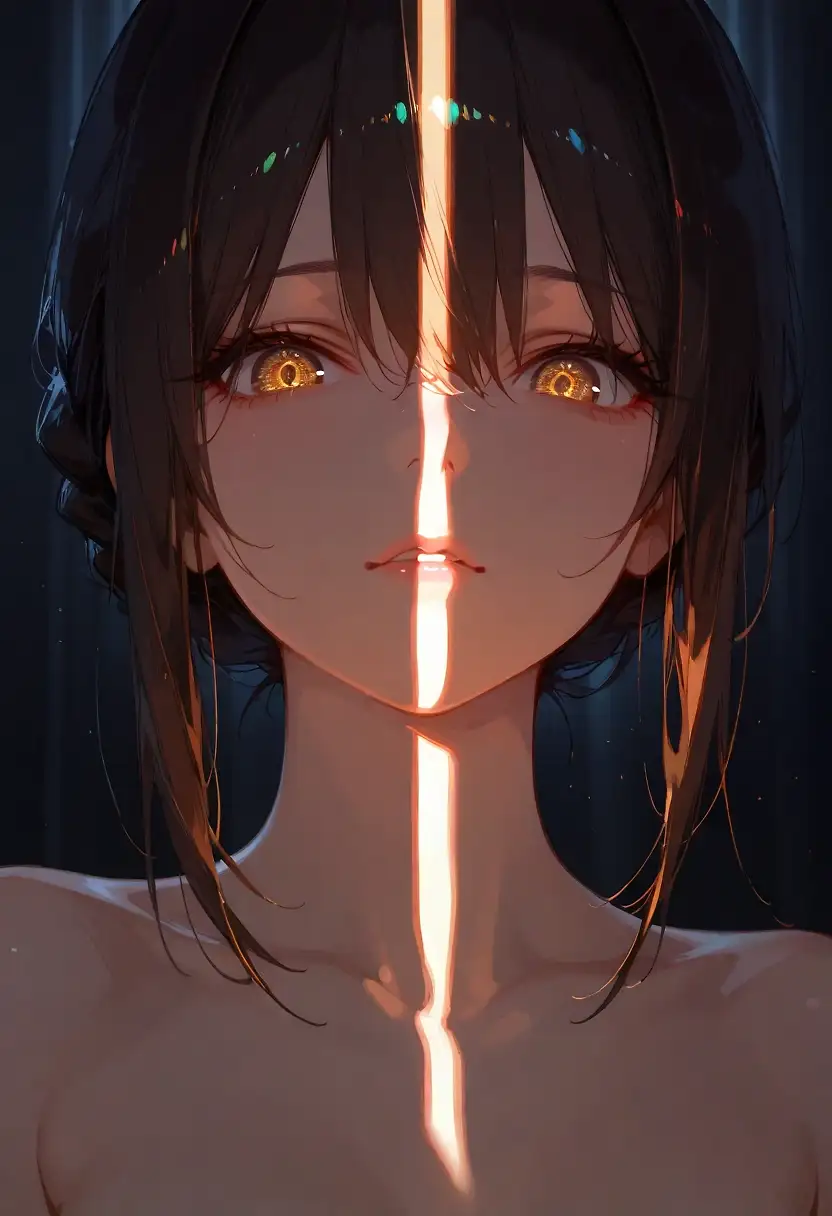 AI art 'Light and expression test' with user description 'I can't seem to post my sets of 20, so I'm trying this test panel of 19.'