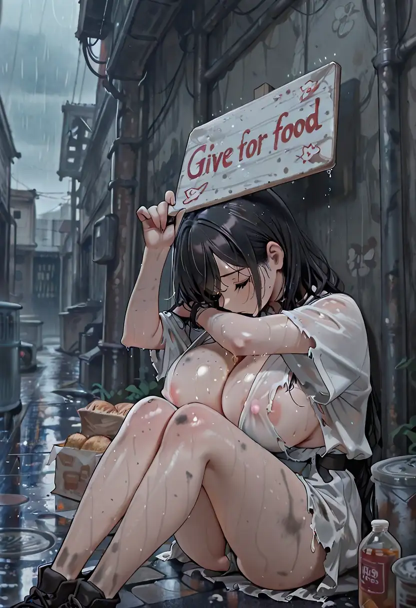 AI art 'She gives titf*ck for food! - Poor girl.'