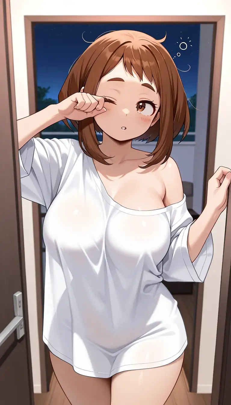 AI art "Ochako night trouble"