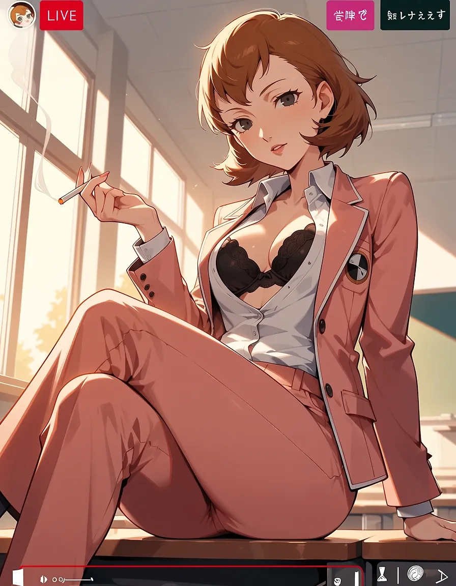 AI art "watch gaming teacher streaming" with user description "shes got great hands"