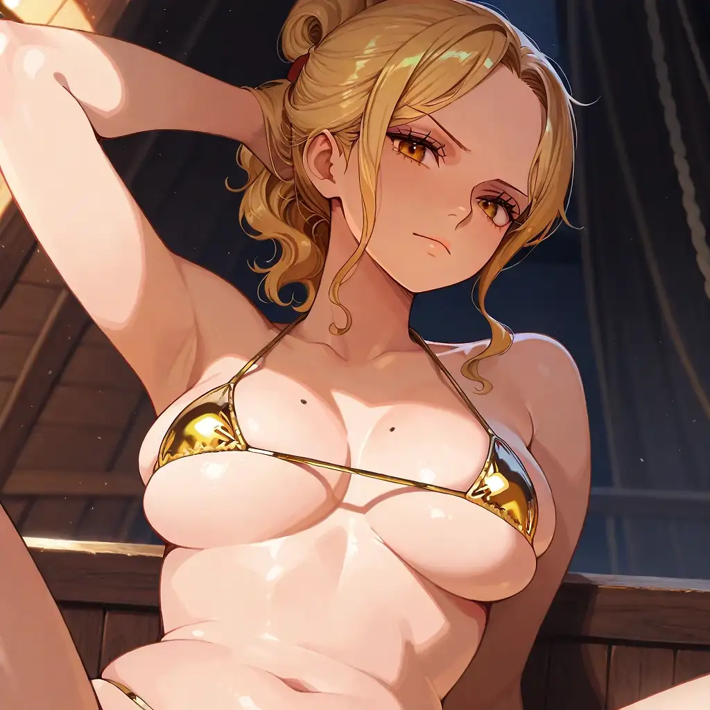 AI art 'OCs x One Piece test' with user description 'Does One Piece have same-face syndrome for "hot females" or do small features differentiate them enough?'