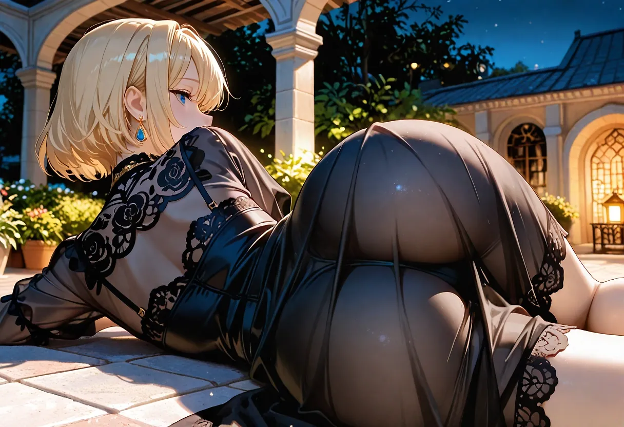 Gold knight keeps Beepy company in the courtyard