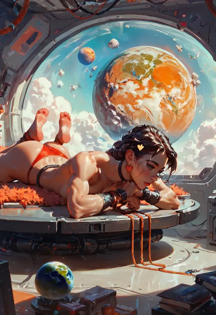 AI art 'Pensative astronaut'