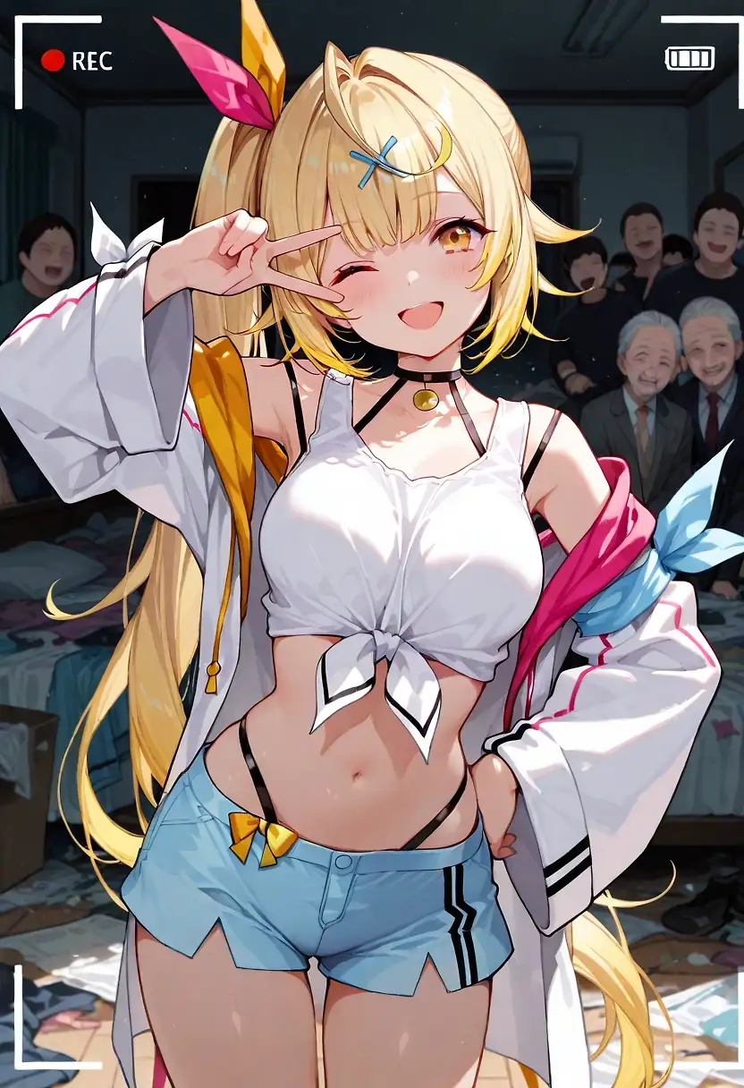 AI art "Fan-service House Visit by Hoshikawa Sara! Who wants to sign up too? ✋"