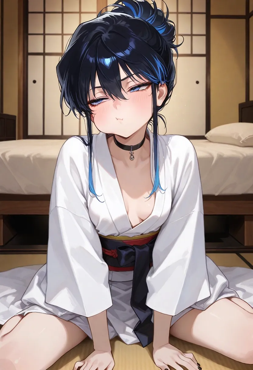 AI art "Hot spring inn" with user description "Anara started a little huffy.
You got some strange looks from the staff after the hot spring incident.
But she's not one to complain once she gets in the mood.

Please enjoy!"