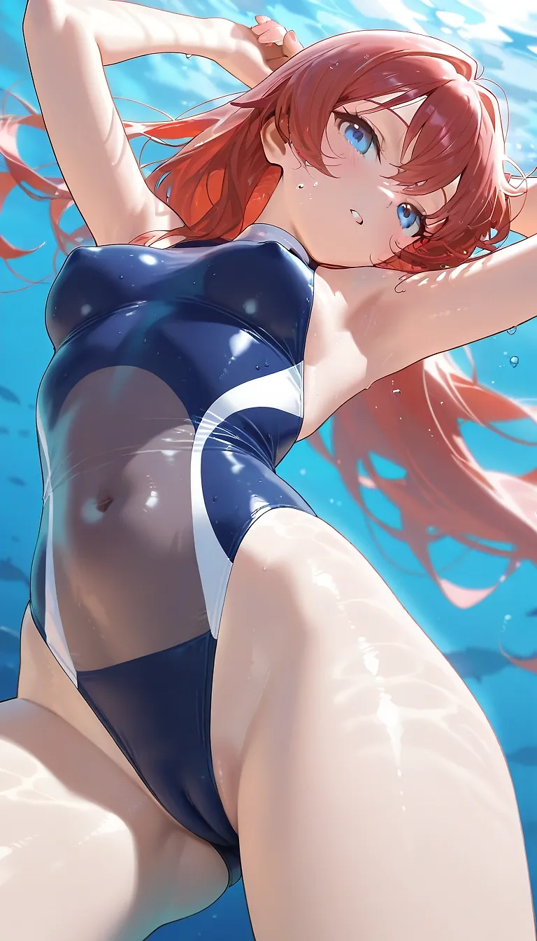 Red M enjoying the ocean