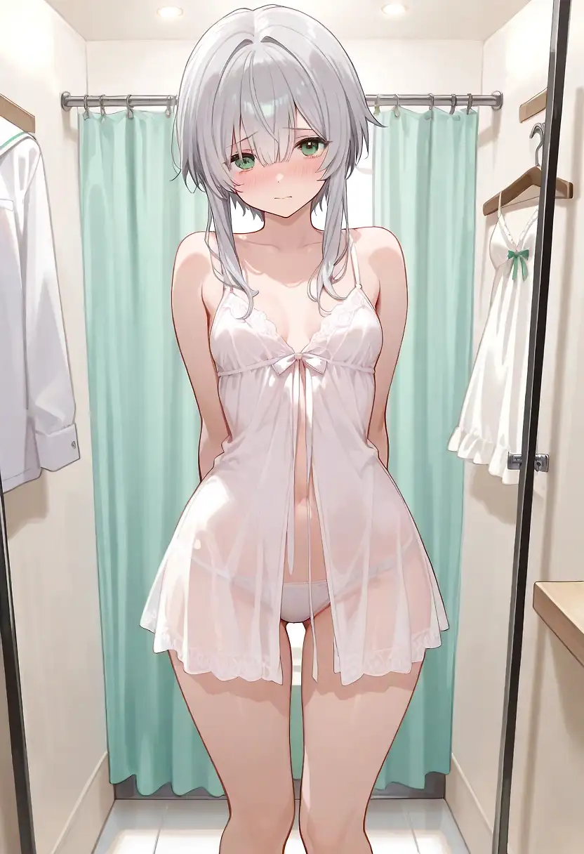 AI art 'Trying lingerie #2'