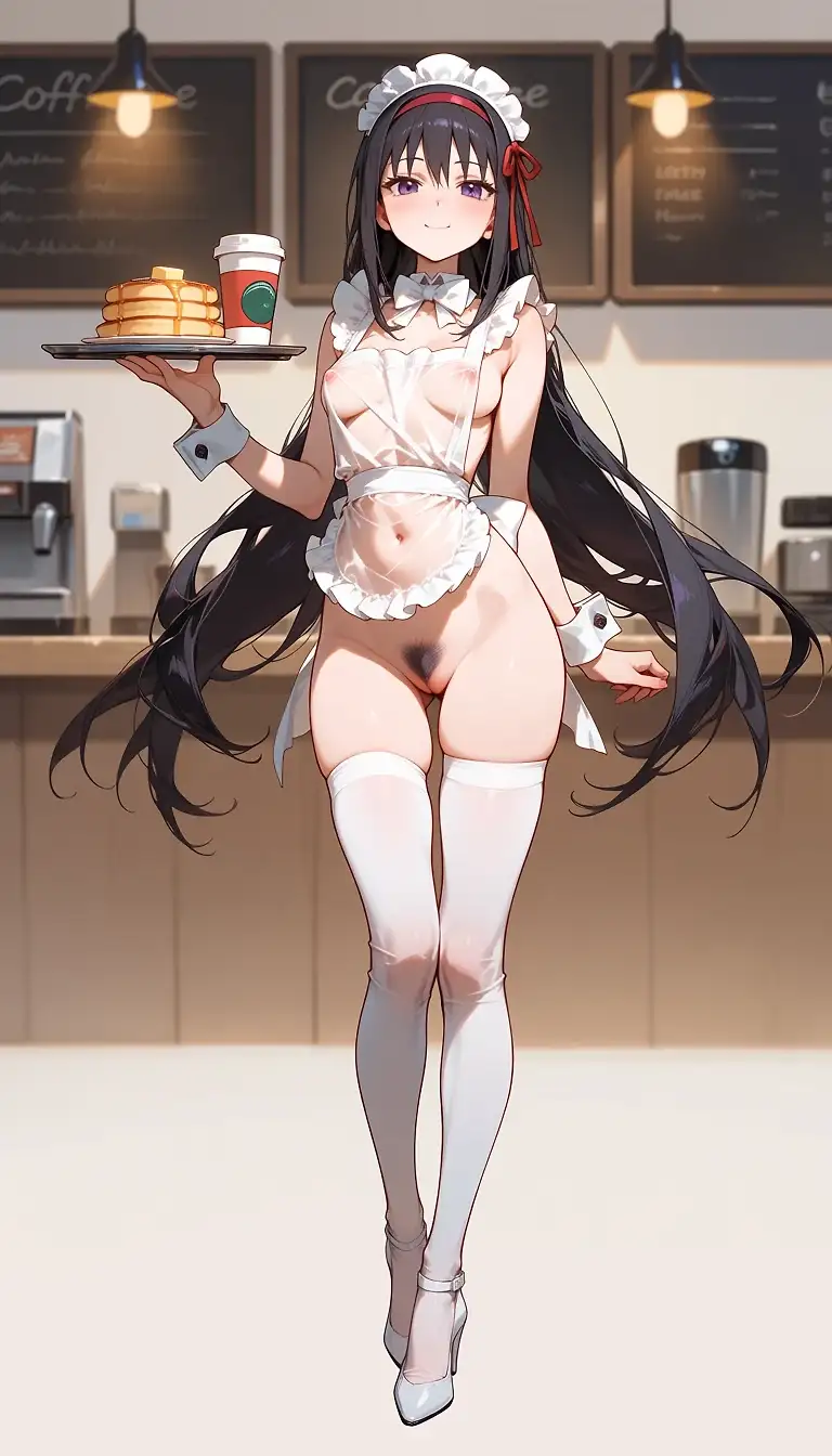 AI art 'seethrough apron homura'